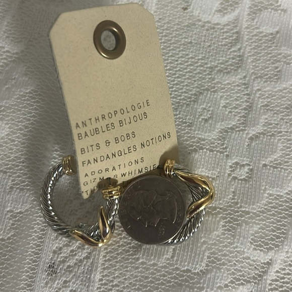 ANTHROPOLOGIE Mixed Metal Hoop Earrings - Picture 6 of 7